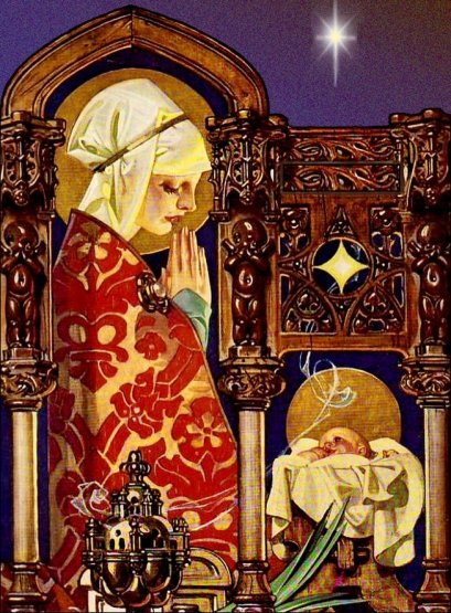 Christmas Nativity images by Joseph Christian Leyendecker