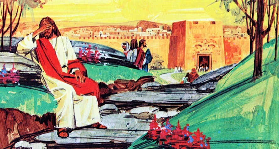 Artist is John William Walter, 20th Century, American illustrator. Images of the life of Jesus Christ. Bible story pictures.
