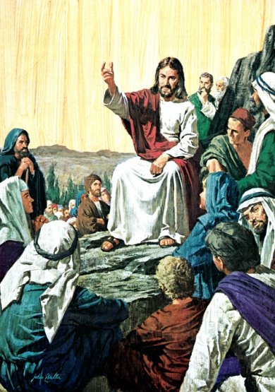 Artist is John William Walter, 20th Century, American illustrator. Images of the life of Jesus Christ. Bible story pictures.