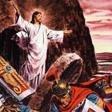 Artist is John William Walter, 20th Century, American illustrator. Images of the life of Jesus Christ. Bible story pictures.