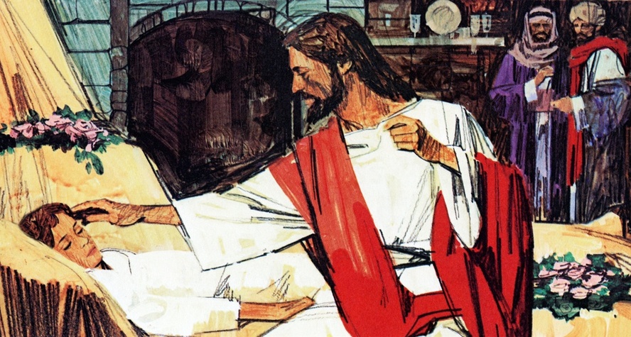Artist is John William Walter, 20th Century, American illustrator. Images of the life of Jesus Christ. Bible story pictures.